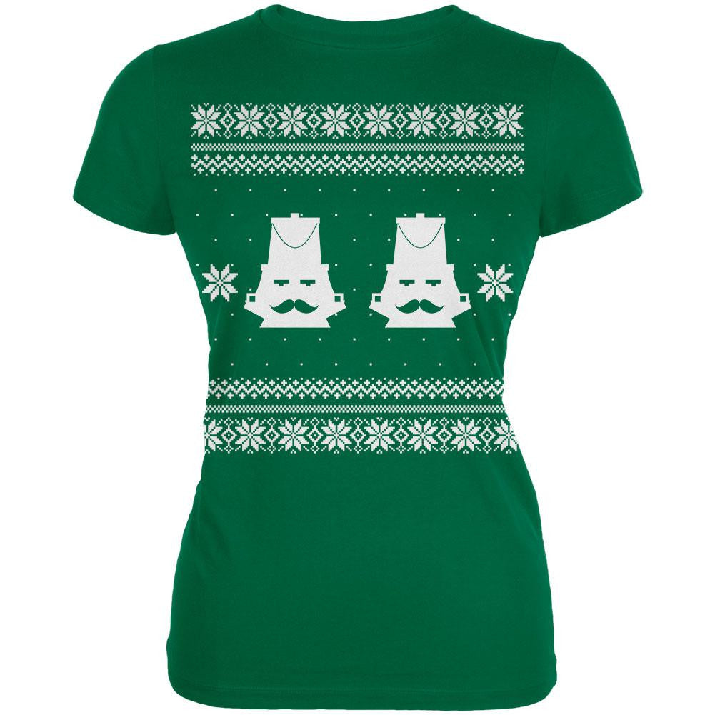 Nutcracker Ugly Christmas Sweater Black Juniors T-Shirt Juniors T-Shirts Old Glory