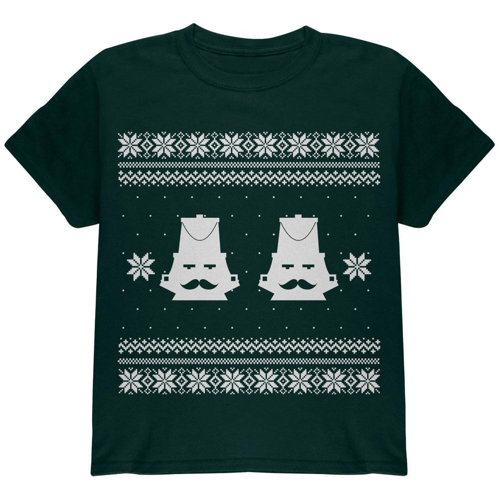 Nutcracker Ugly Christmas Sweater Black Youth T-Shirt Youth T-Shirts Old Glory
