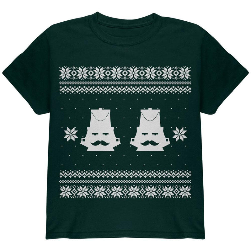 Nutcracker Ugly Christmas Sweater Black Youth T-Shirt Youth T-Shirts Old Glory
