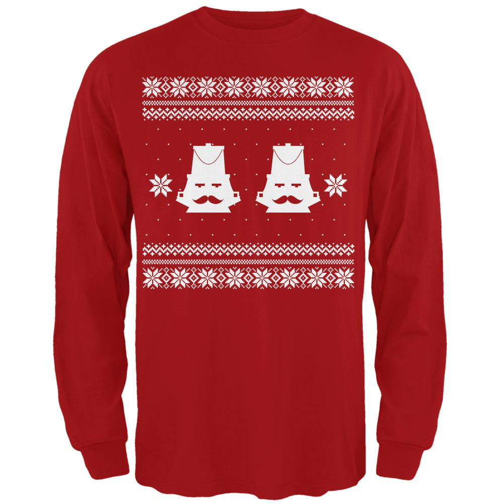 Nutcracker Ugly Christmas Sweater Black Adult Long Sleeve T-Shirt Men's Long Sleeves Old Glory
