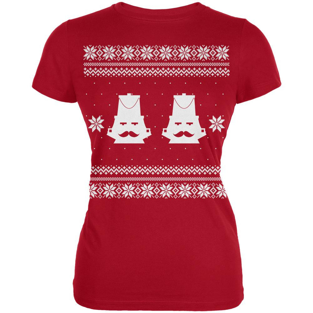 Nutcracker Ugly Christmas Sweater Black Juniors T-Shirt Juniors T-Shirts Old Glory