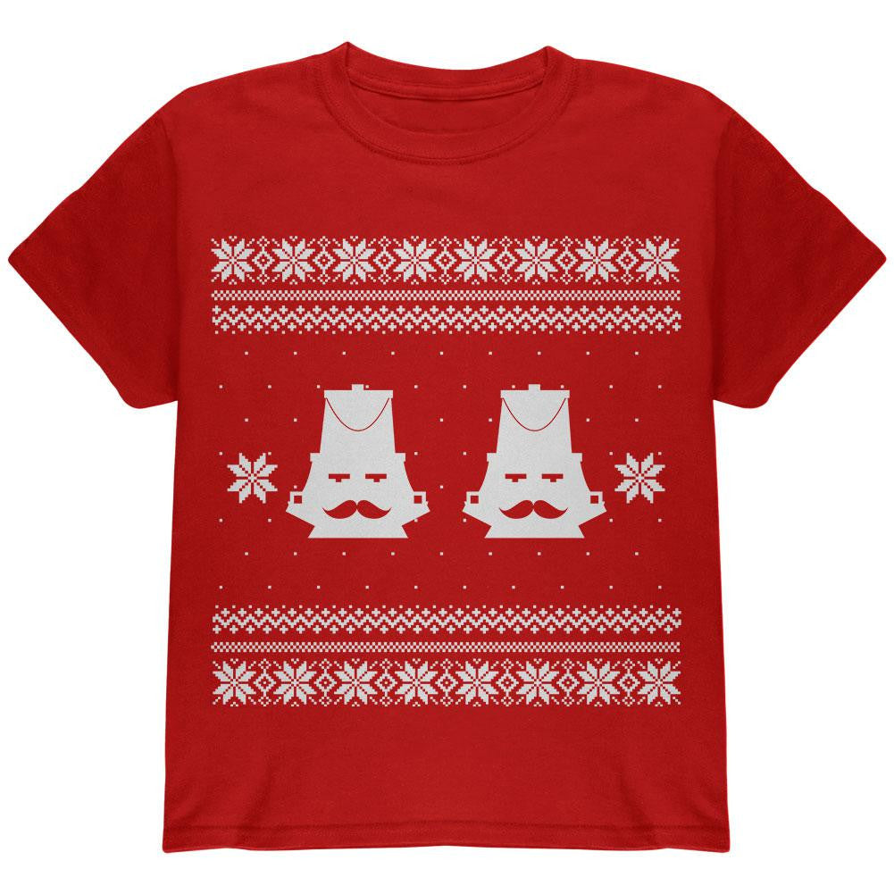 Nutcracker Ugly Christmas Sweater Black Youth T-Shirt Youth T-Shirts Old Glory