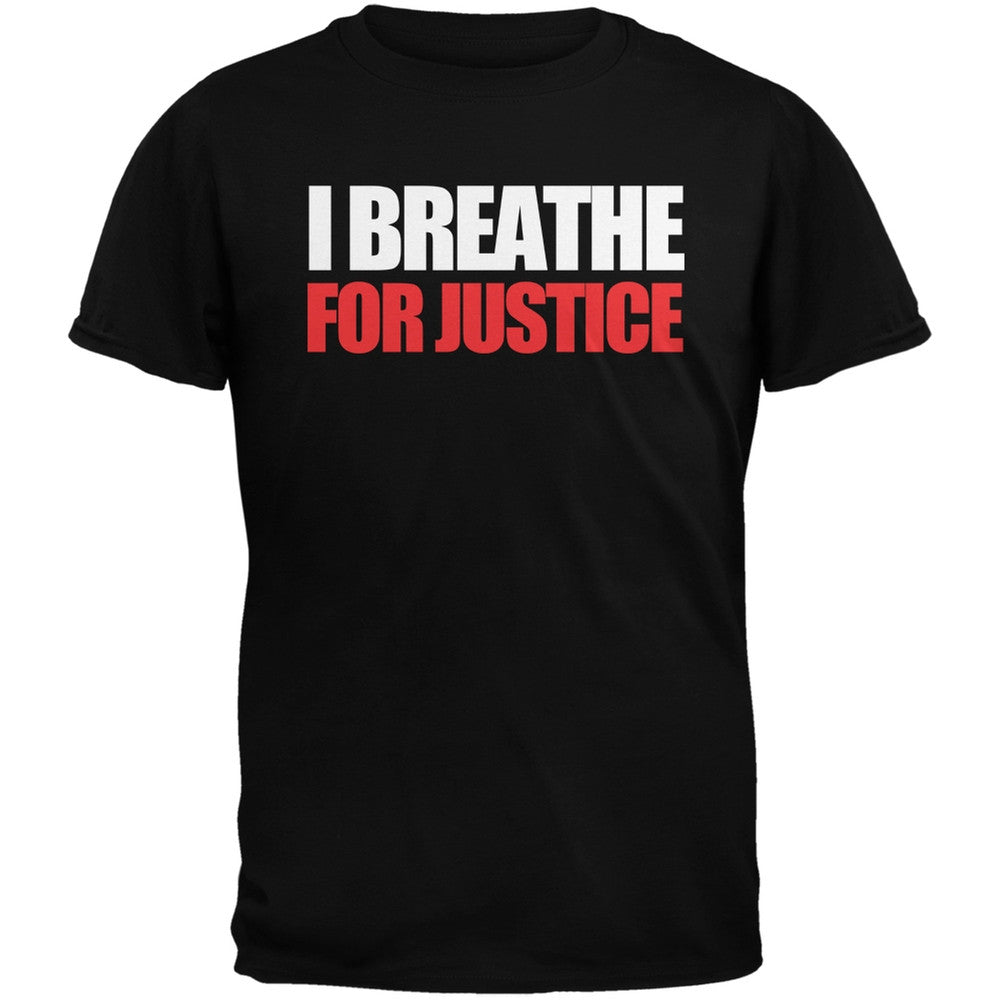 I Breathe For Justice Black Adult T-Shirt Men's T-Shirts Old Glory