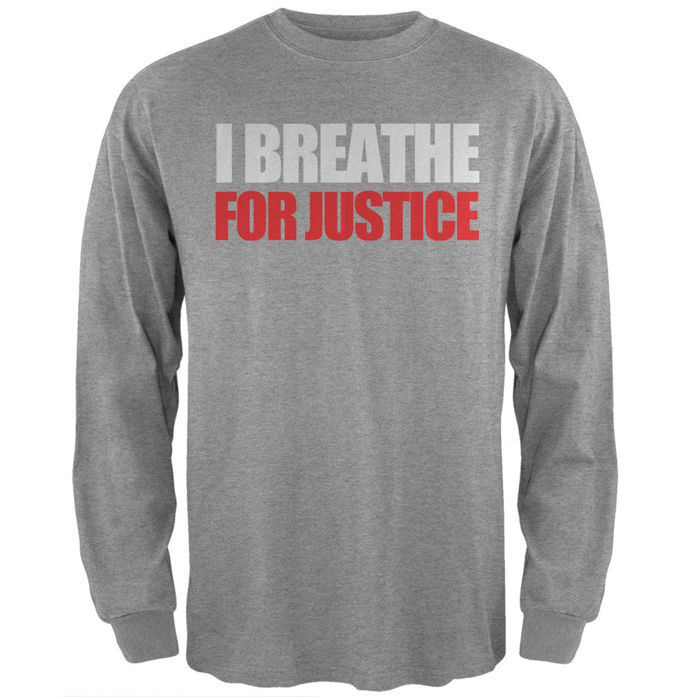I Breathe For Justice Black Adult Long Sleeve T-Shirt Men's Long Sleeves Old Glory