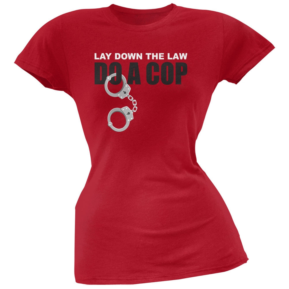 Lay Down with a Cop Black Soft Juniors T-Shirt Juniors T-Shirts Old Glory