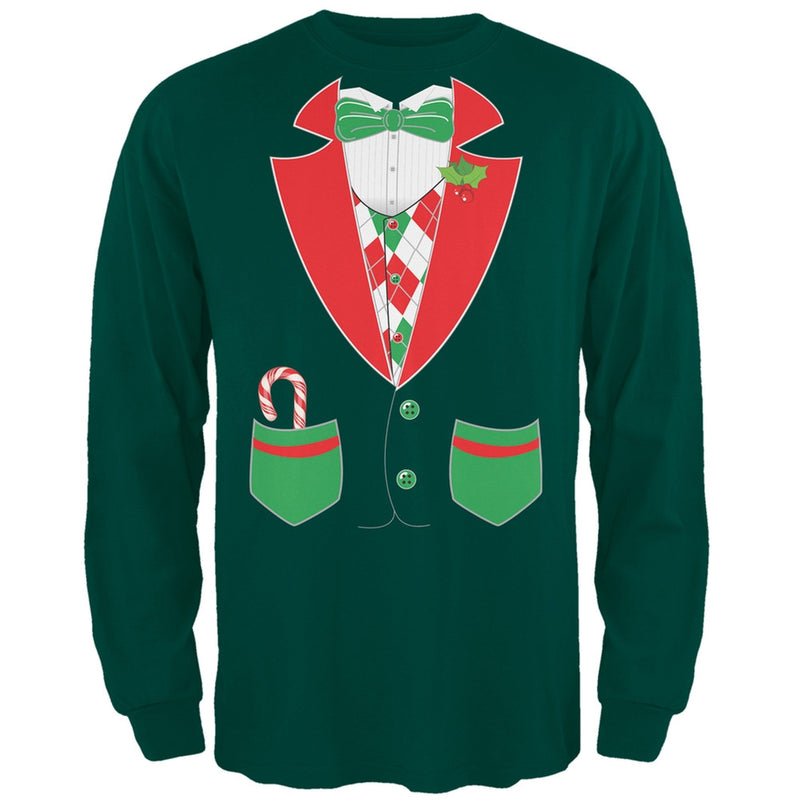 Christmas Tuxedo Costume Black Adult Long Sleeve T-Shirt Men's Long Sleeves Old Glory