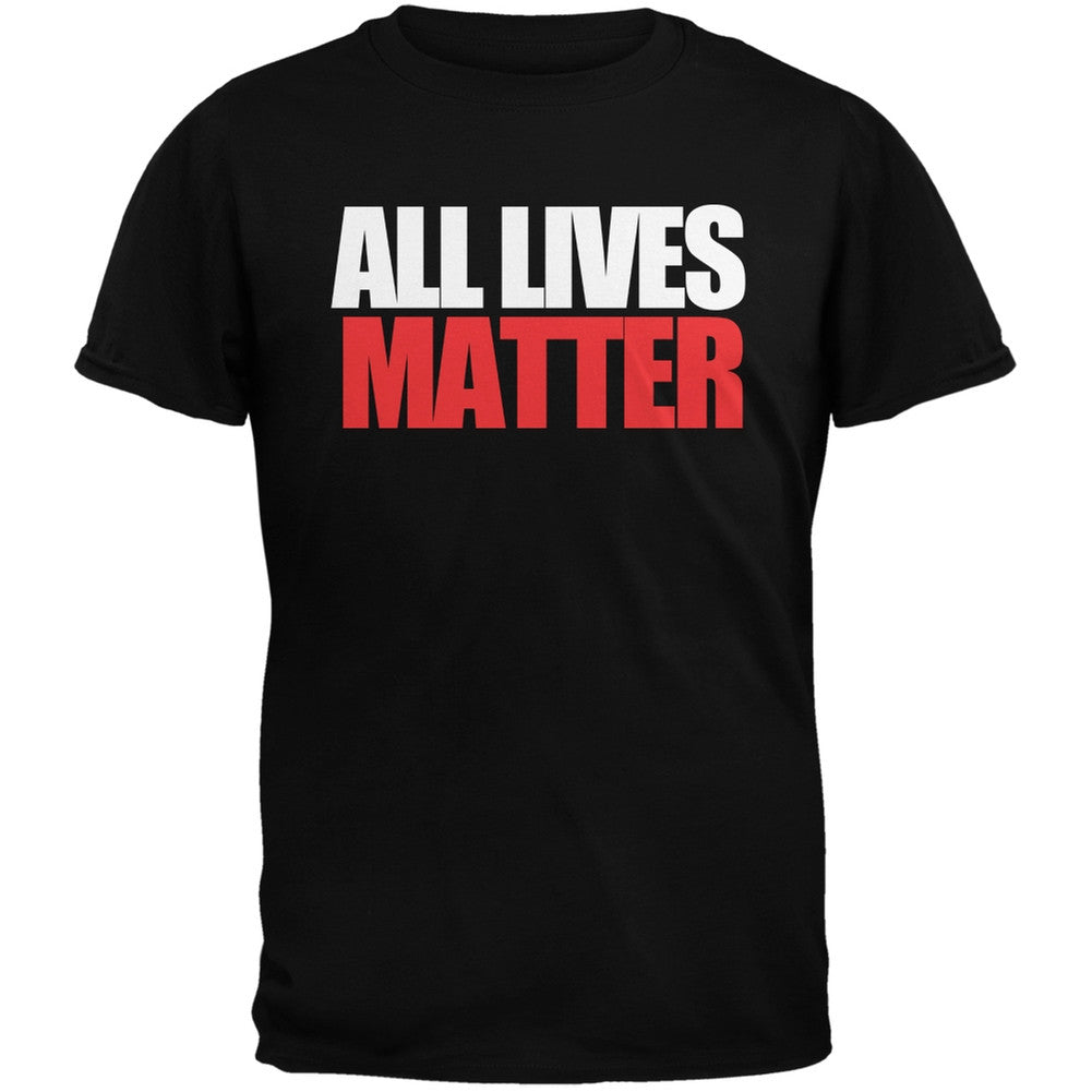 All Lives Matter Military Green Adult T-Shirt Men's T-Shirts Old Glory SM Black
