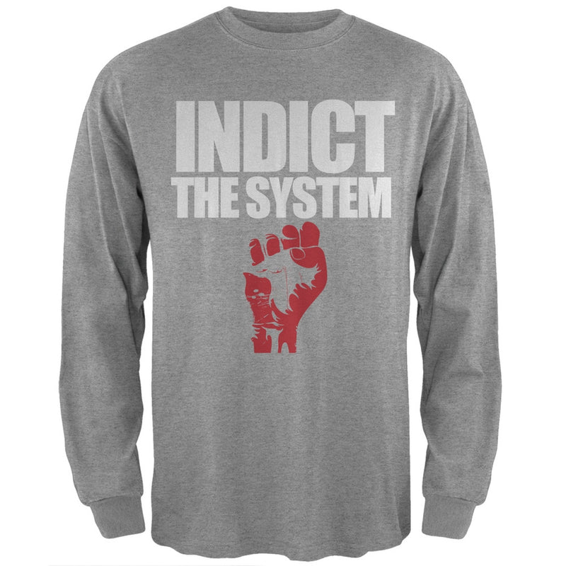 Indict the System Black Adult Long Sleeve T-Shirt Men's Long Sleeves Old Glory