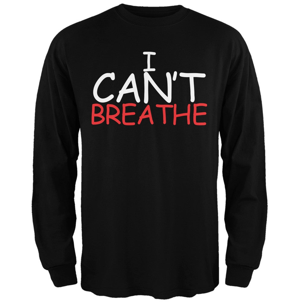 I Can't Breathe Comic Black Adult Long Sleeve T-Shirt Men's Long Sleeves Old Glory SM Black