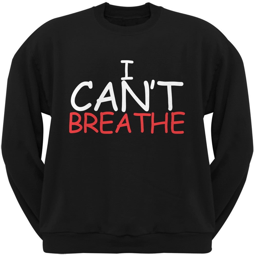 I Can't Breathe Comic Black Adult Crew Neck Sweatshirt Men's Sweatshirts Old Glory SM Black