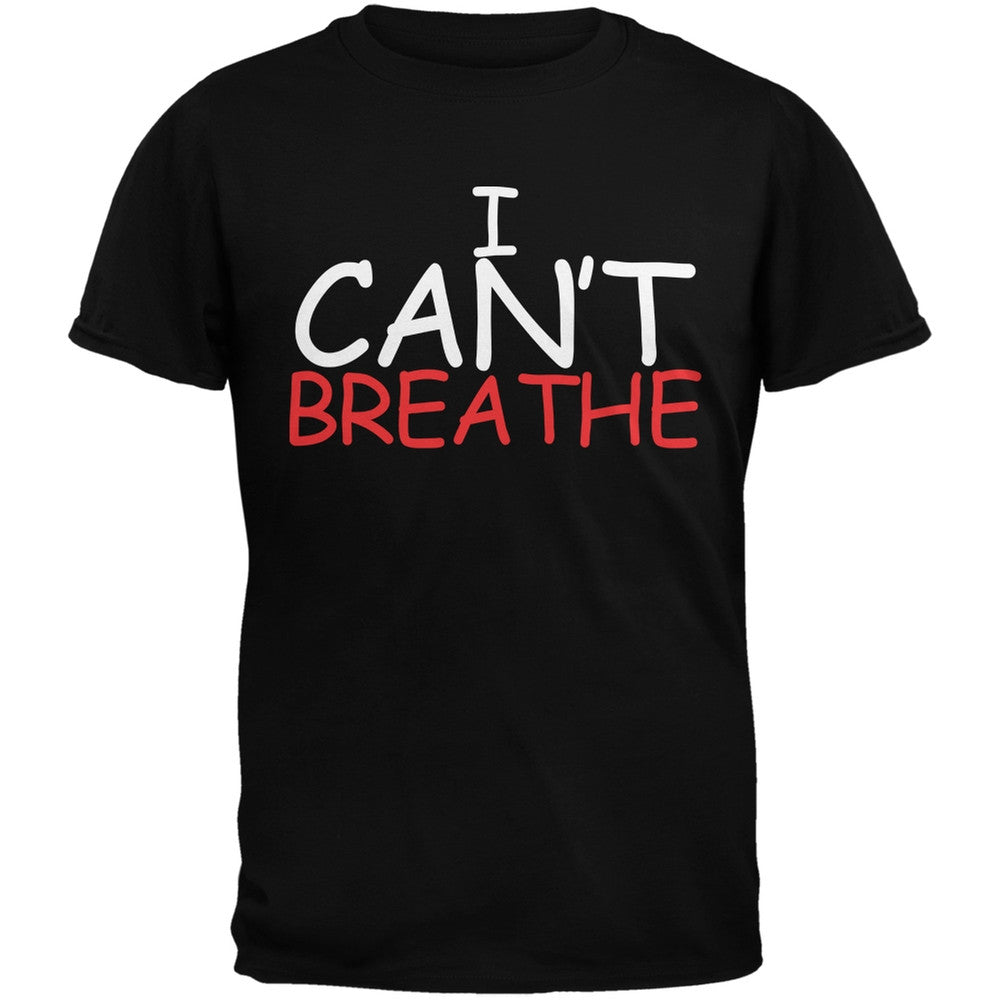 I Can't Breathe Comic Military Green Adult T-Shirt Men's T-Shirts Old Glory SM Black