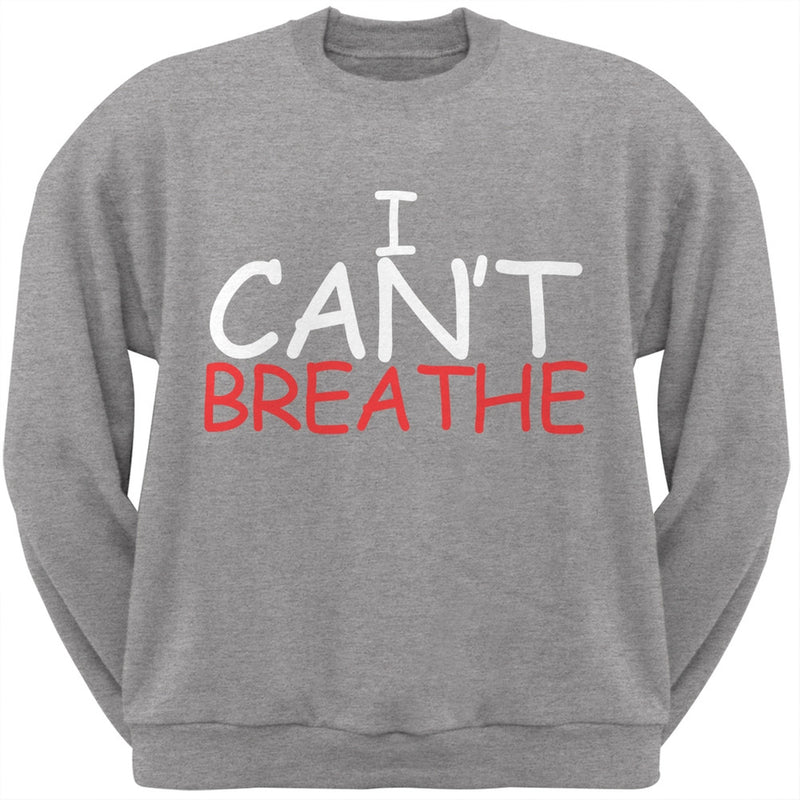 I Can't Breathe Comic Black Adult Crew Neck Sweatshirt Men's Sweatshirts Old Glory SM Grey