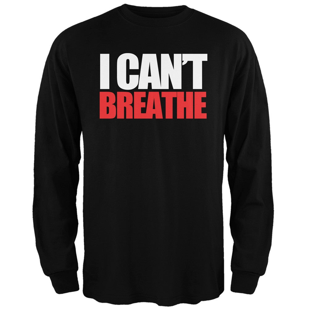 I Can't Breathe Black Adult Long Sleeve T-Shirt Men's Long Sleeves Old Glory SM Black