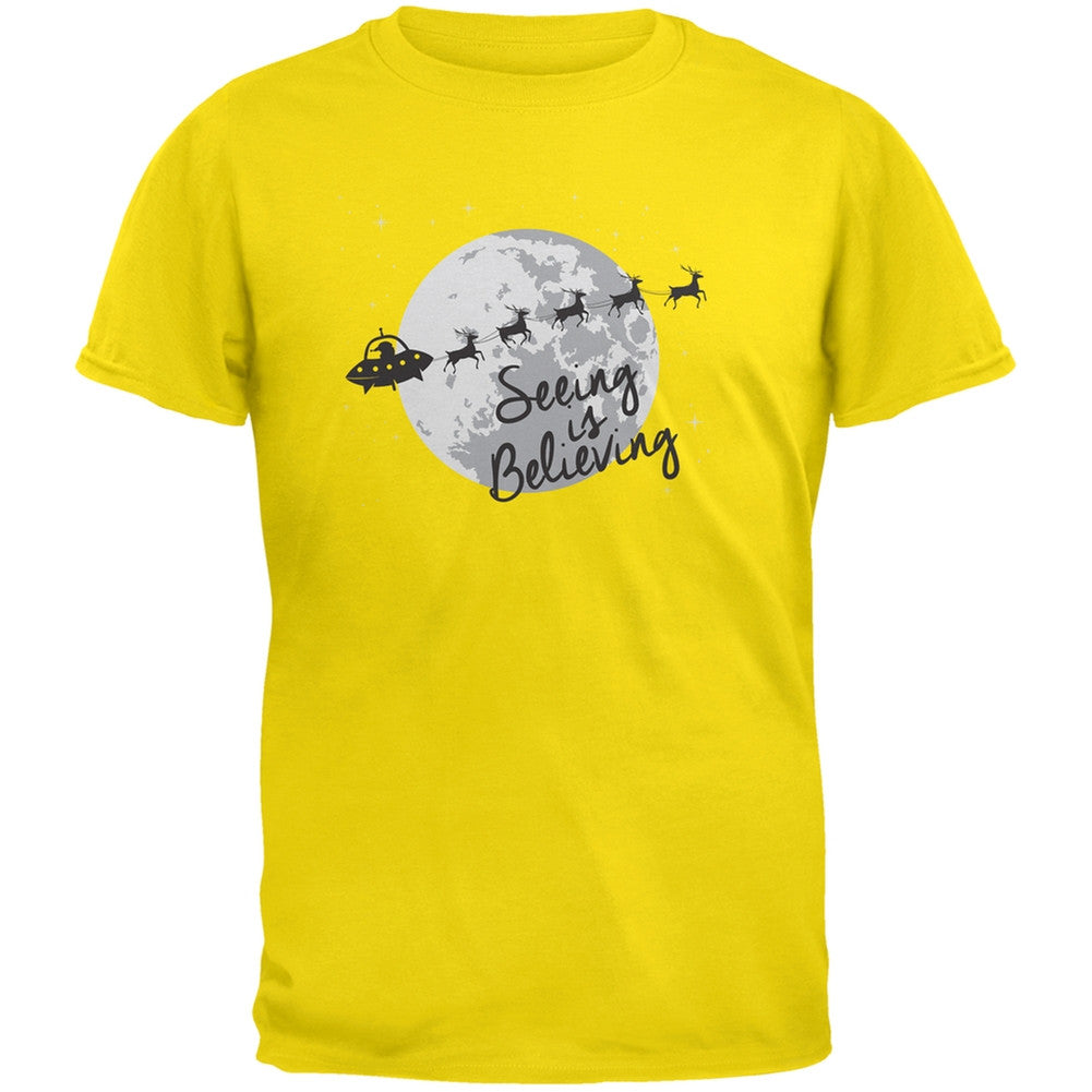 Seeing Is Believing Alien Santa Blue Youth T-Shirt Youth T-Shirts Old Glory