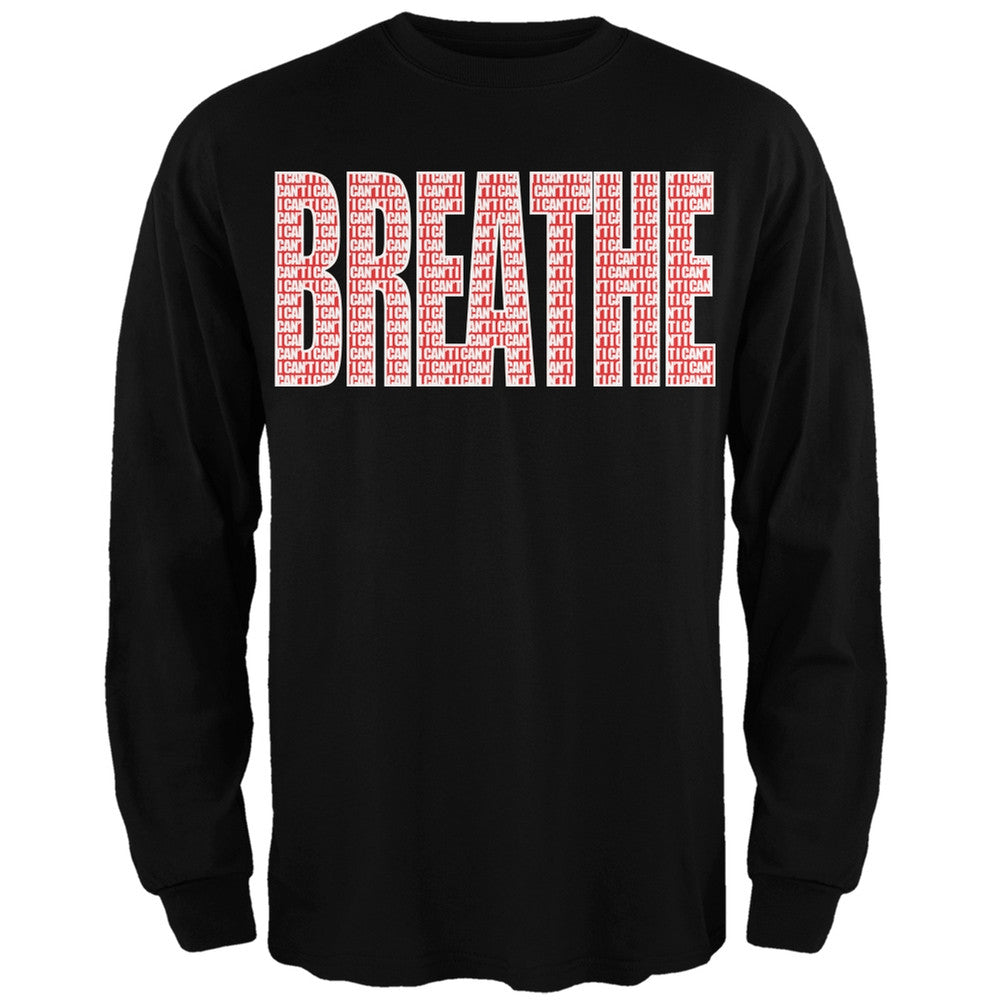 I Can't Breathe Imprint Black Adult Long Sleeve T-Shirt Men's Long Sleeves Old Glory SM Black
