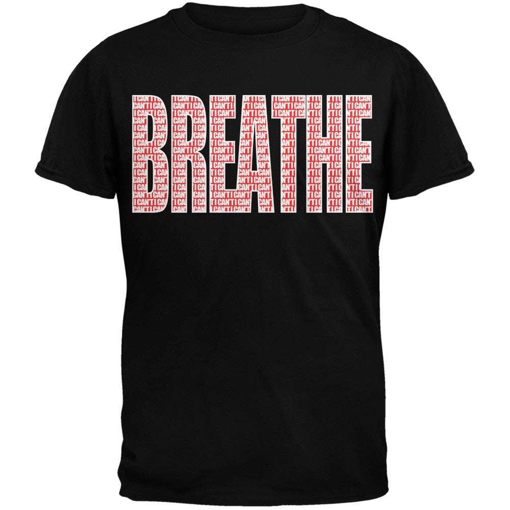 I Can't Breathe Imprint Military Green Adult T-Shirt Men's T-Shirts Old Glory SM Black