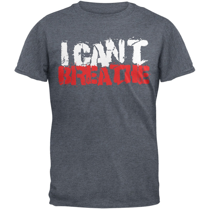 I Can't Breathe Grunge Military Green Adult T-Shirt Men's T-Shirts Old Glory SM Grey