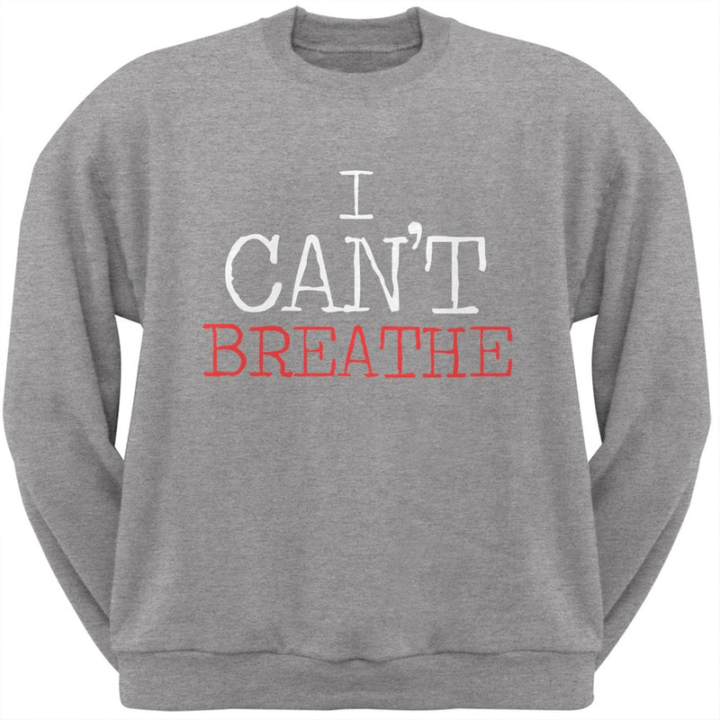 I Can't Breathe Typewriter Black Adult Sweatshirt Men's Sweatshirts Old Glory SM Grey