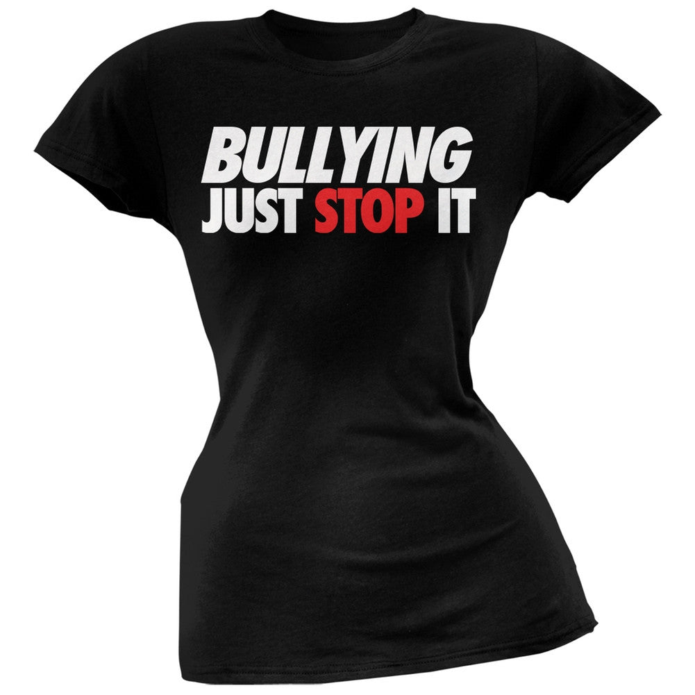 Just Stop It Bullying Royal Blue Juniors T-Shirt Juniors T-Shirts Old Glory