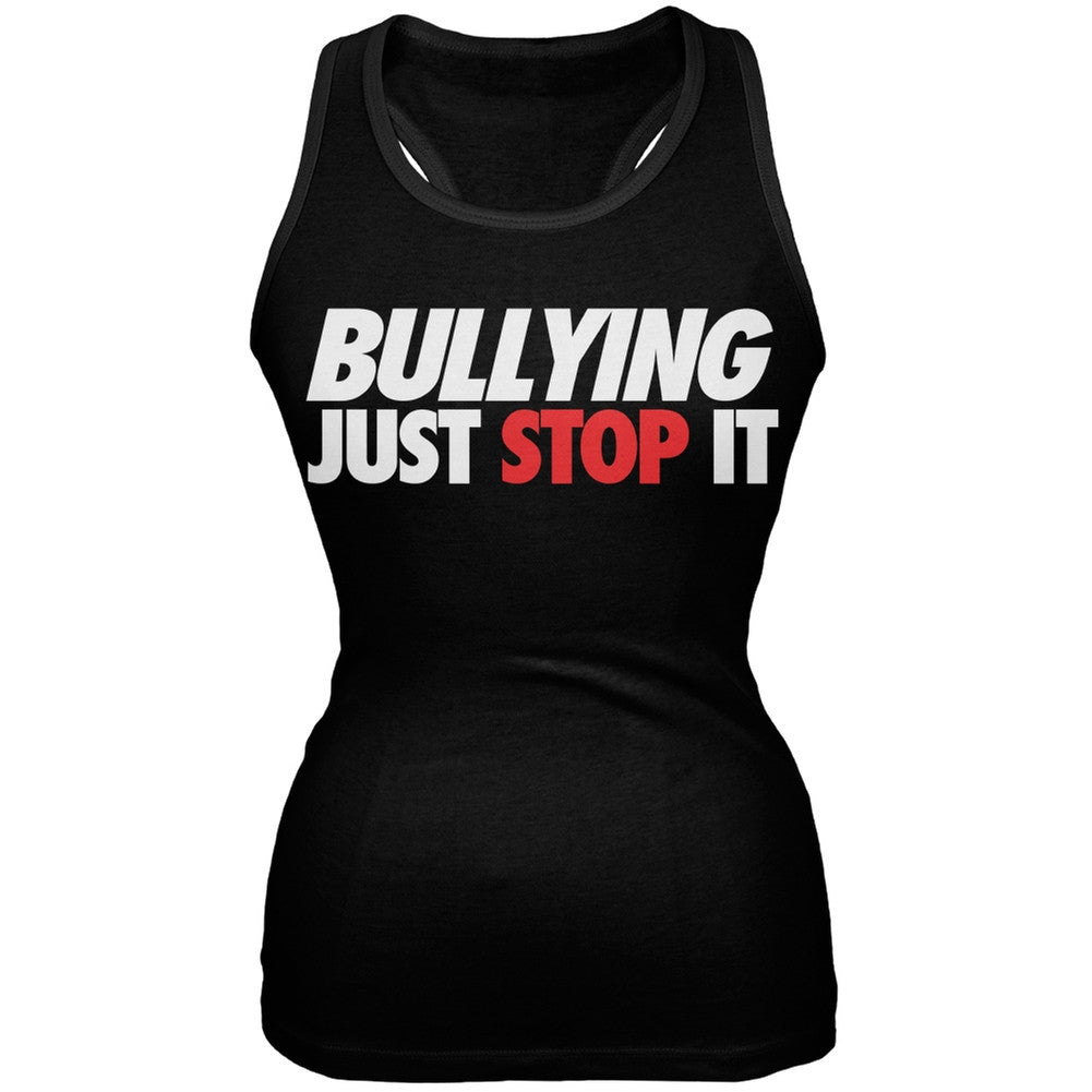 Just Stop It Bullying Black Juniors Tank Top Juniors Tank Tops Old Glory 2XL Black