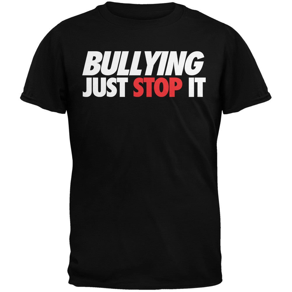 Just Stop It Bullying Black Youth T-Shirt Youth T-Shirts Old Glory