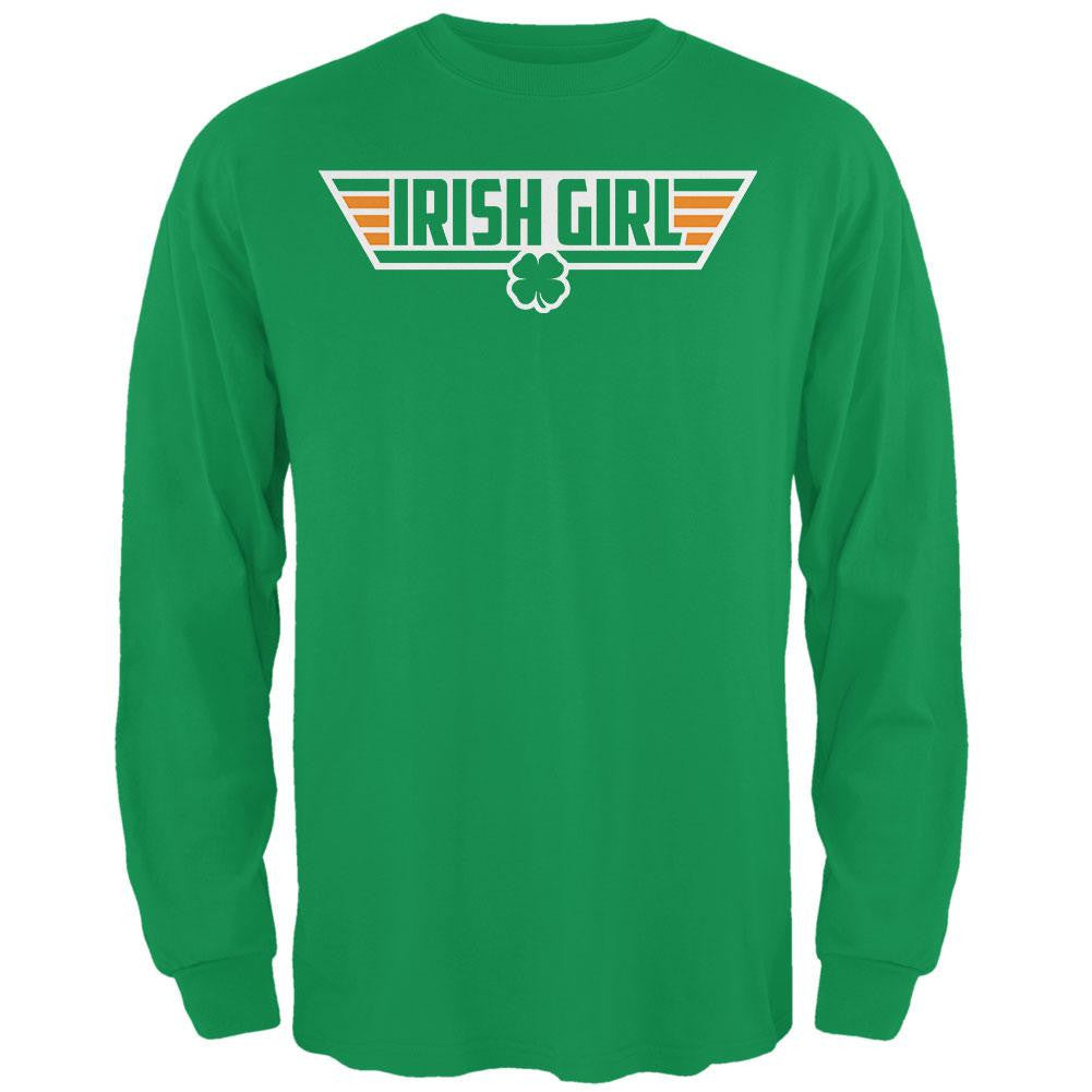 Irish Girl Wing Man Black Adult Long Sleeve T-Shirt Men's Long Sleeves Old Glory
