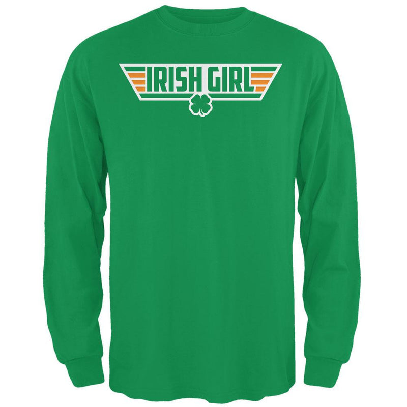 Irish Girl Wing Man Black Adult Long Sleeve T-Shirt Men's Long Sleeves Old Glory