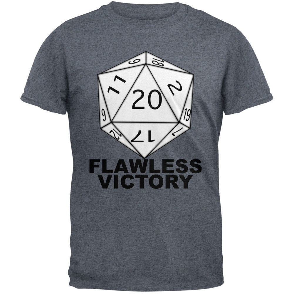 Flawless Victory D20 Role Playing Game Grey Adult T-Shirt Men's T-Shirts Old Glory SM Grey