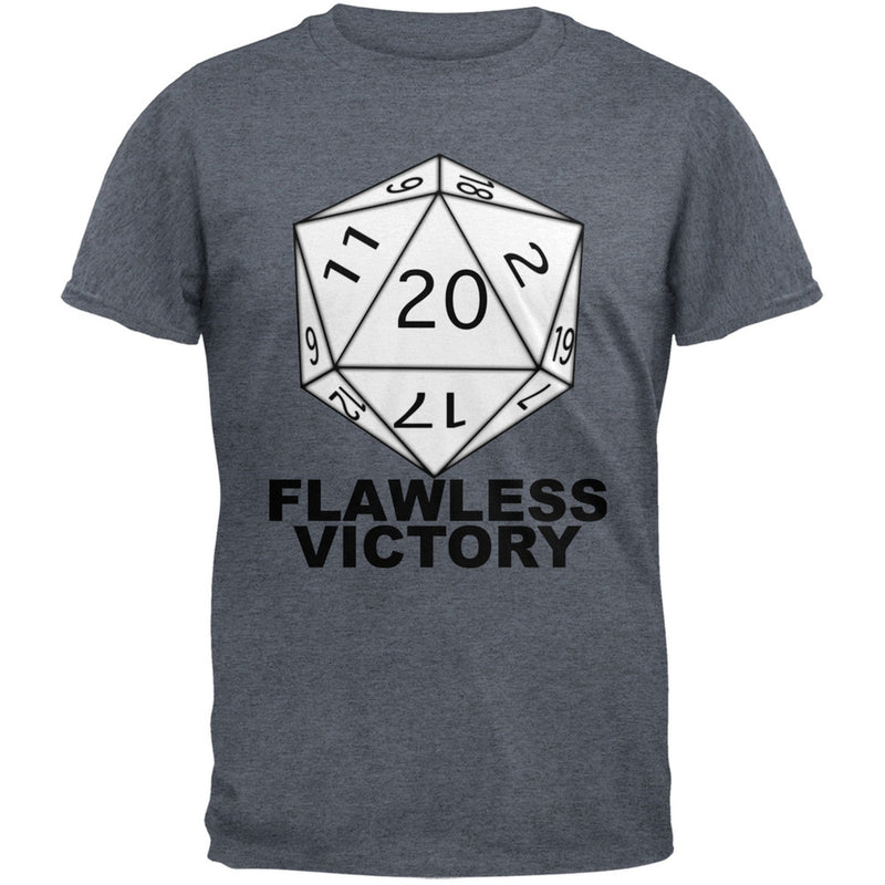 Flawless Victory D20 Role Playing Game Grey Adult T-Shirt Men's T-Shirts Old Glory SM Grey