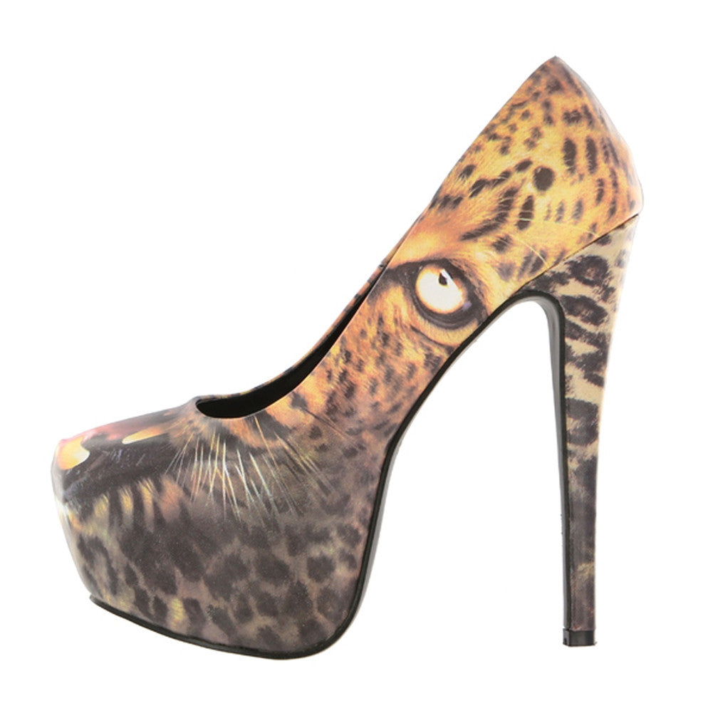 Iron Fist - Don't Pussy Foot Leopard Womens Pumps Pumps Iron Fist Clothing