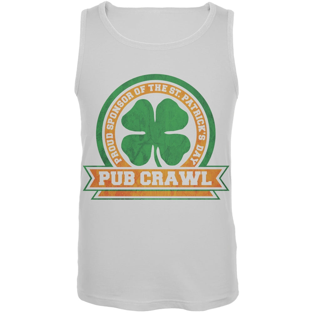 St. Patricks Day - Pub Crawl White Adult Tank Top Men's Tank Tops Old Glory 2XL White