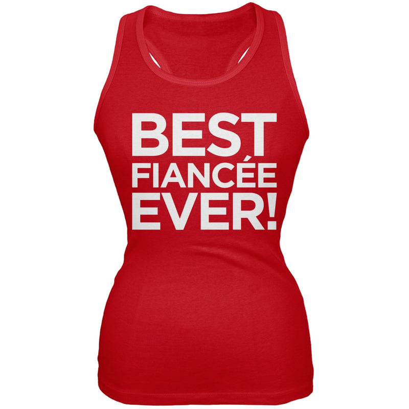 Valentine's Day - Best Fiancee Ever Black Juniors Tank Top Juniors Tank Tops Old Glory