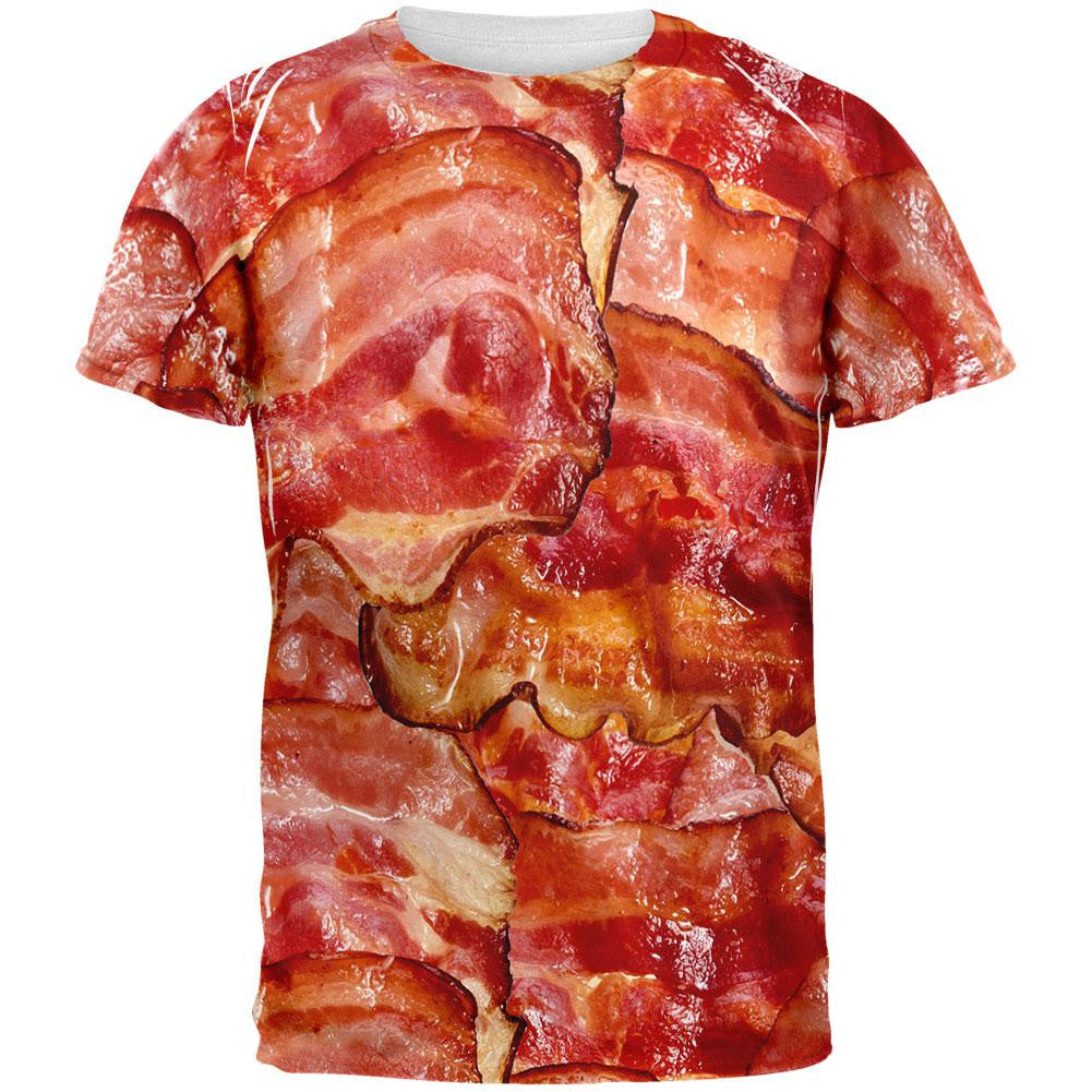 Bacon All Over Adult T-Shirt Men's T-Shirts Old Glory 2XL Multi