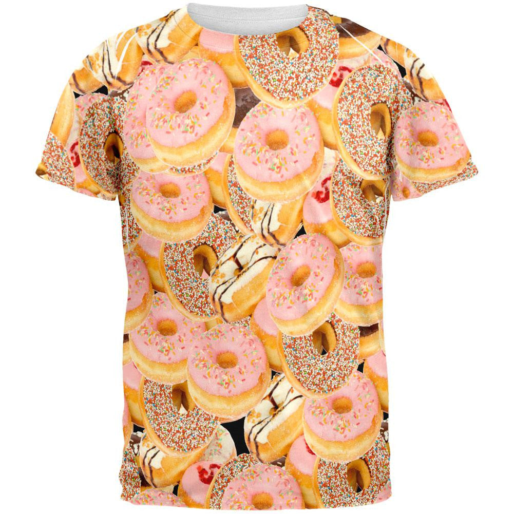 Donuts All Over Adult T-Shirt Men's T-Shirts Old Glory 2XL Multi