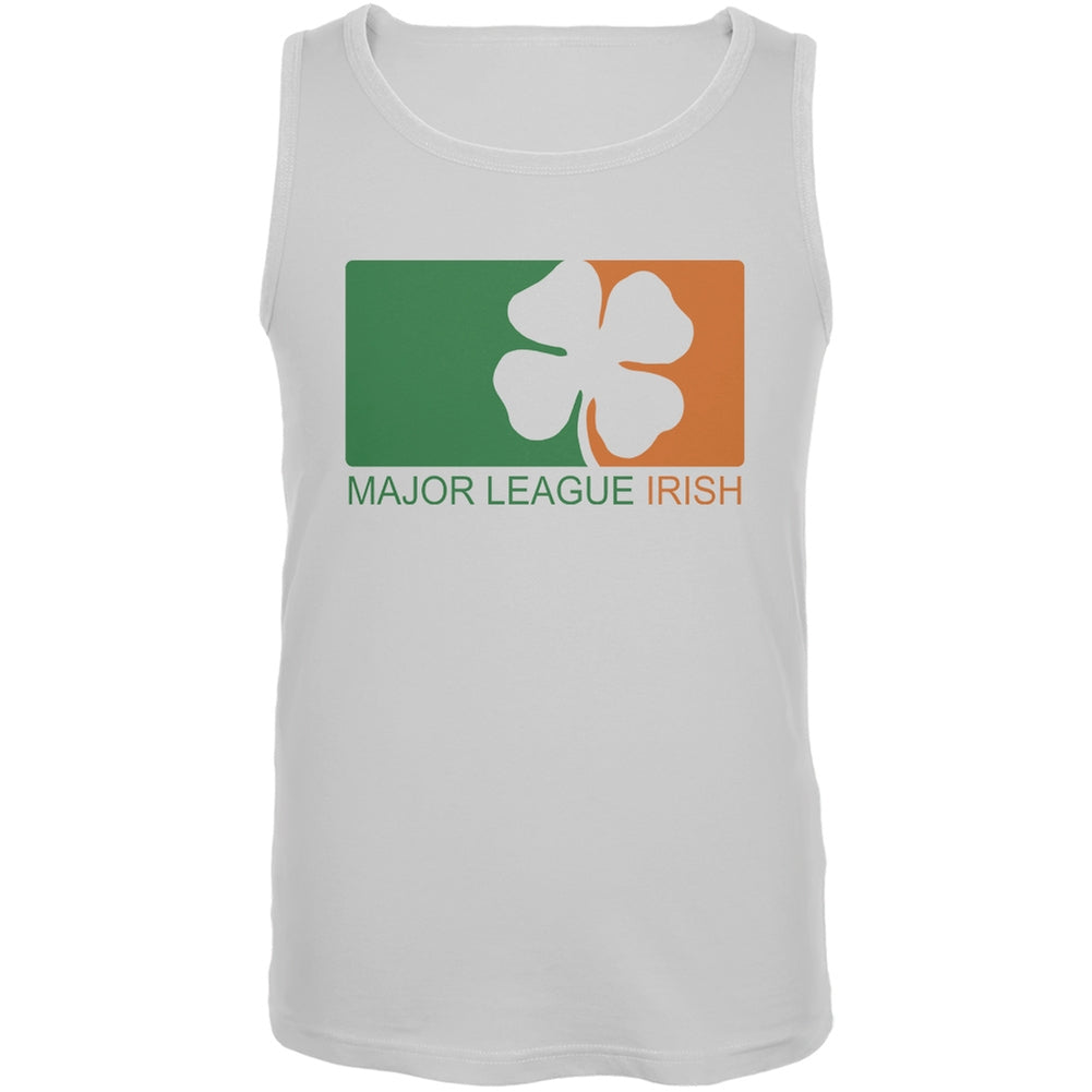 St. Patricks Day - Major League Irish Clover White Adult Tank Top Men's Tank Tops Old Glory 2XL White