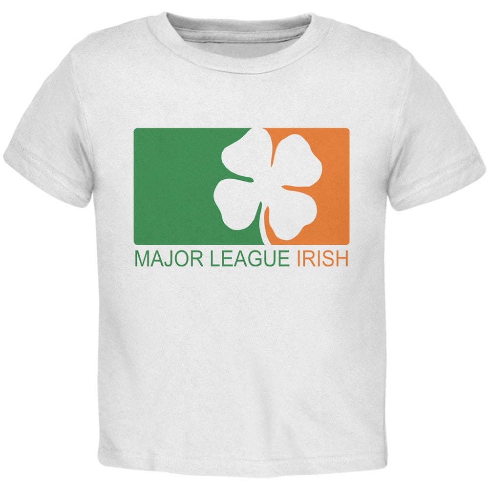 St. Patricks Day - Major League Irish Clover Black Toddler T-Shirt Toddler T-Shirts Old Glory