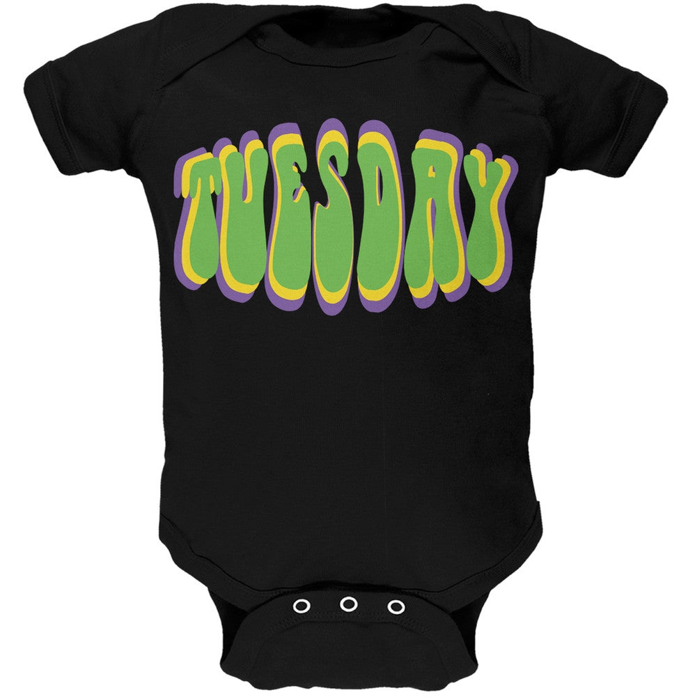 Mardi Gras - Fat Tuesday Mardi Gras Black Soft Baby One Piece Baby One Piece Old Glory