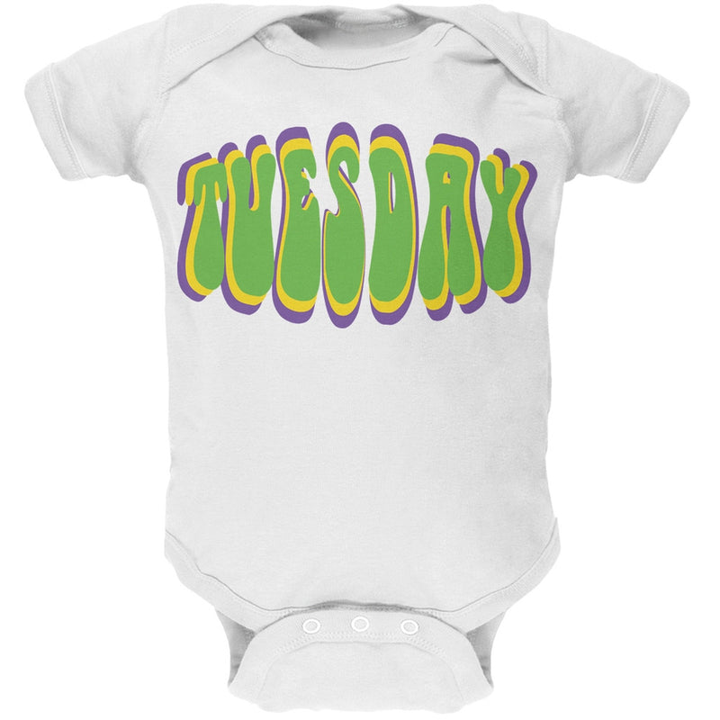 Mardi Gras - Fat Tuesday Mardi Gras Black Soft Baby One Piece Baby One Piece Old Glory