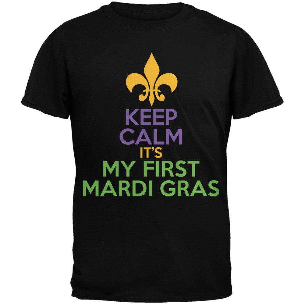 Mardi Gras - My First Mardi Gras Black Youth T-Shirt Youth T-Shirts Old Glory