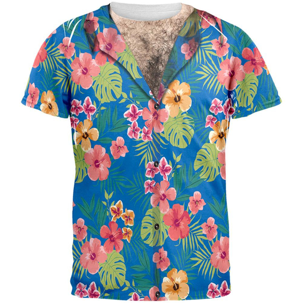 Hawaiian Shirt Costume All Over Adult T-Shirt Men's T-Shirts Old Glory 2XL Multi