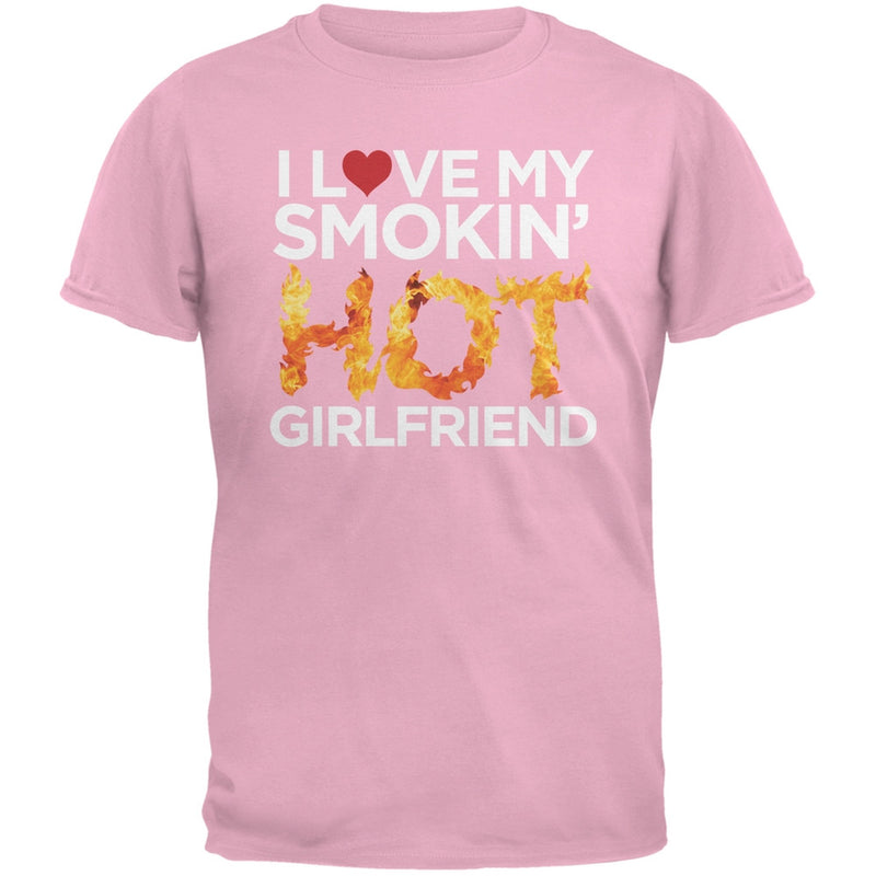 Valentine's Day - I Love My Smokin Hot Girlfriend Black Adult T-Shirt Men's T-Shirts Old Glory