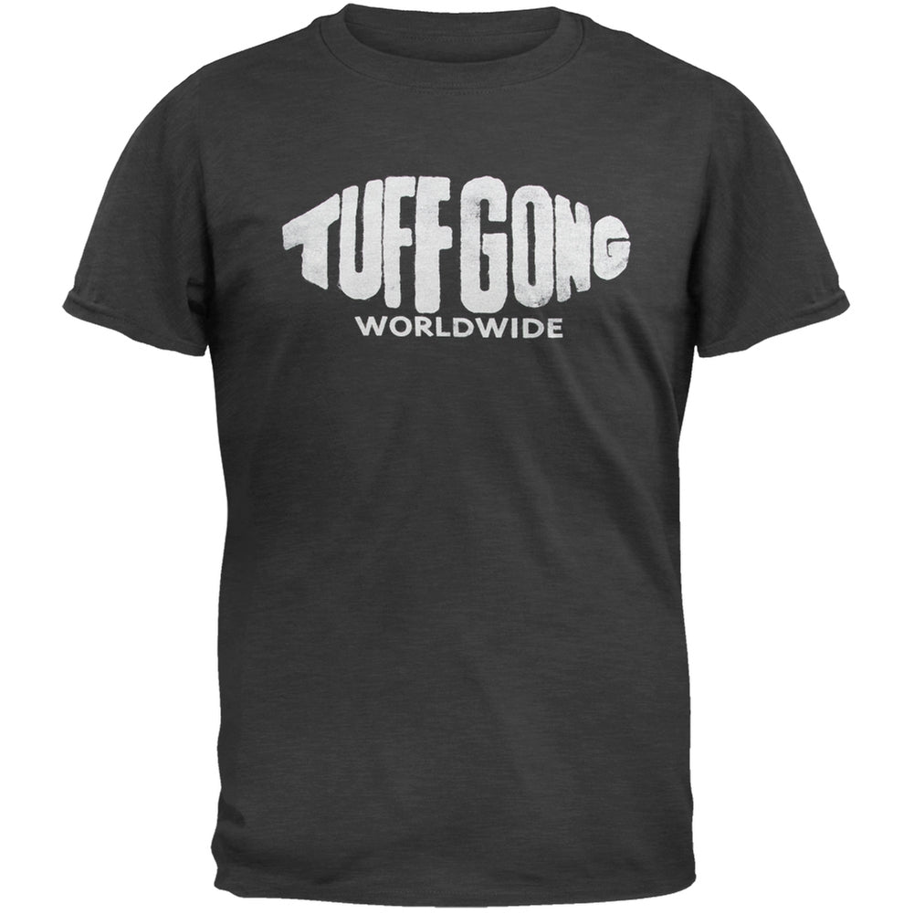 Bob Marley - Tuff Gong Adult Soft Grey T-Shirt Men's T-Shirts Bob Marley SM Grey