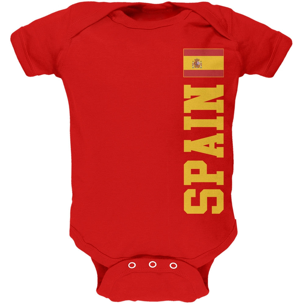 World Cup Spain Red Soft Baby One Piece Baby One Piece FIFA