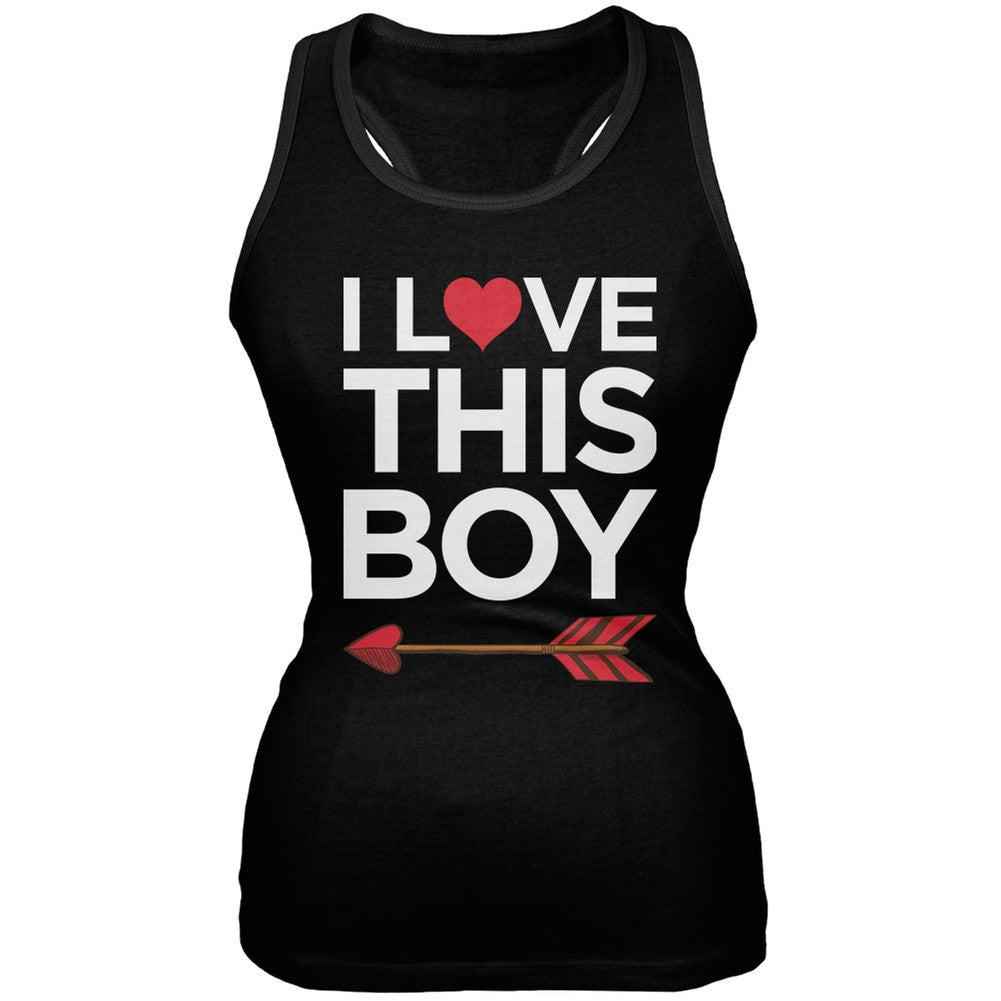I Love This Boy Black Juniors Soft Tank Top Juniors Tank Tops Old Glory 2XL Black