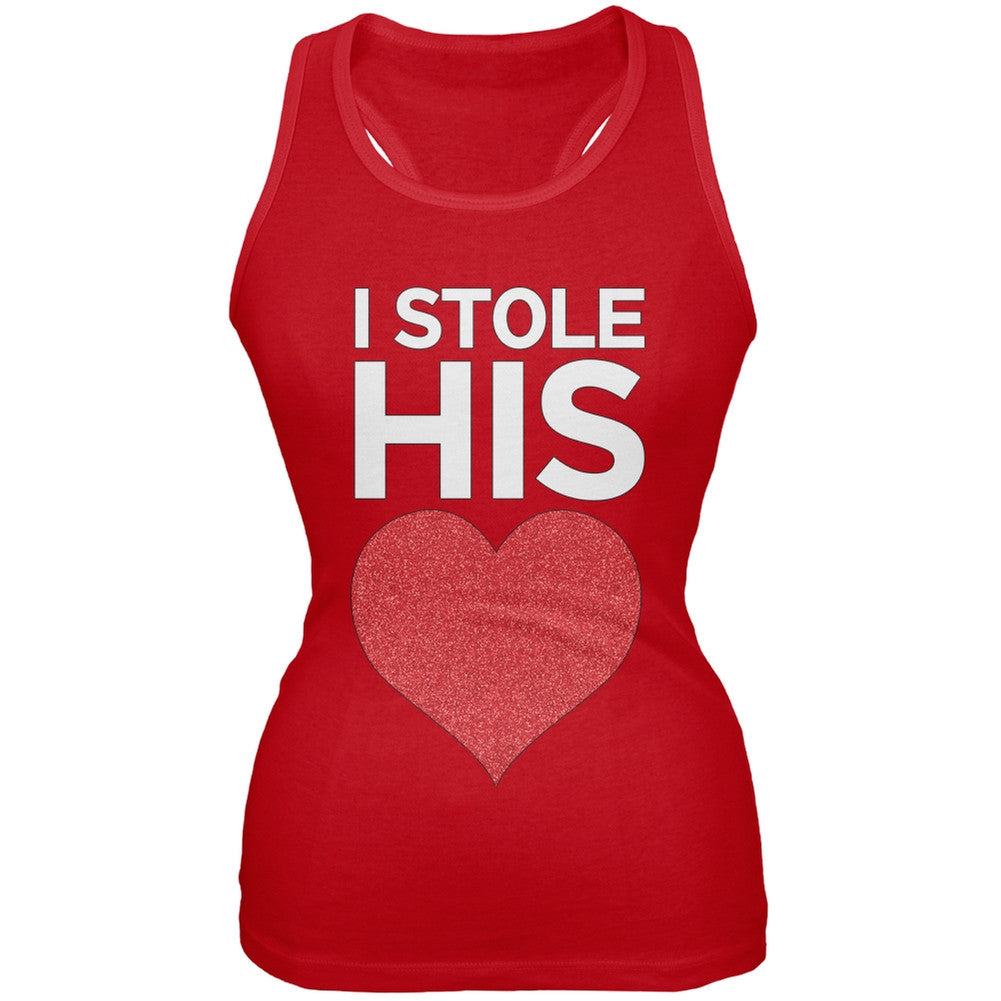 I Stole His Heart Red Juniors Soft Tank Top Juniors Tank Tops Old Glory 2XL Red
