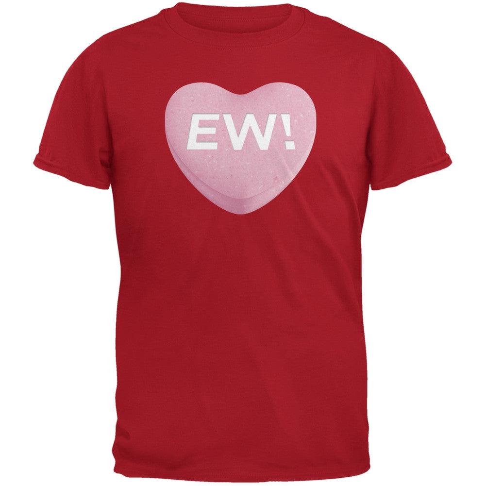 Valentine's Day - Ew Candy Heart Red Adult T-Shirt Men's T-Shirts Old Glory 2XL Red