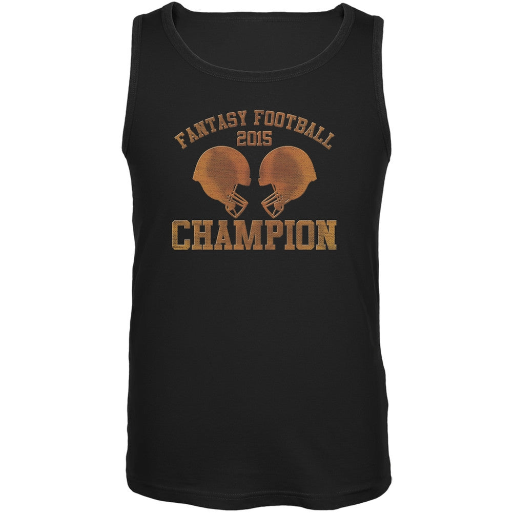 Fantasy Football Champion 2015 Black Adult Soft Tank Top Men's Tank Tops Old Glory 2XL Black
