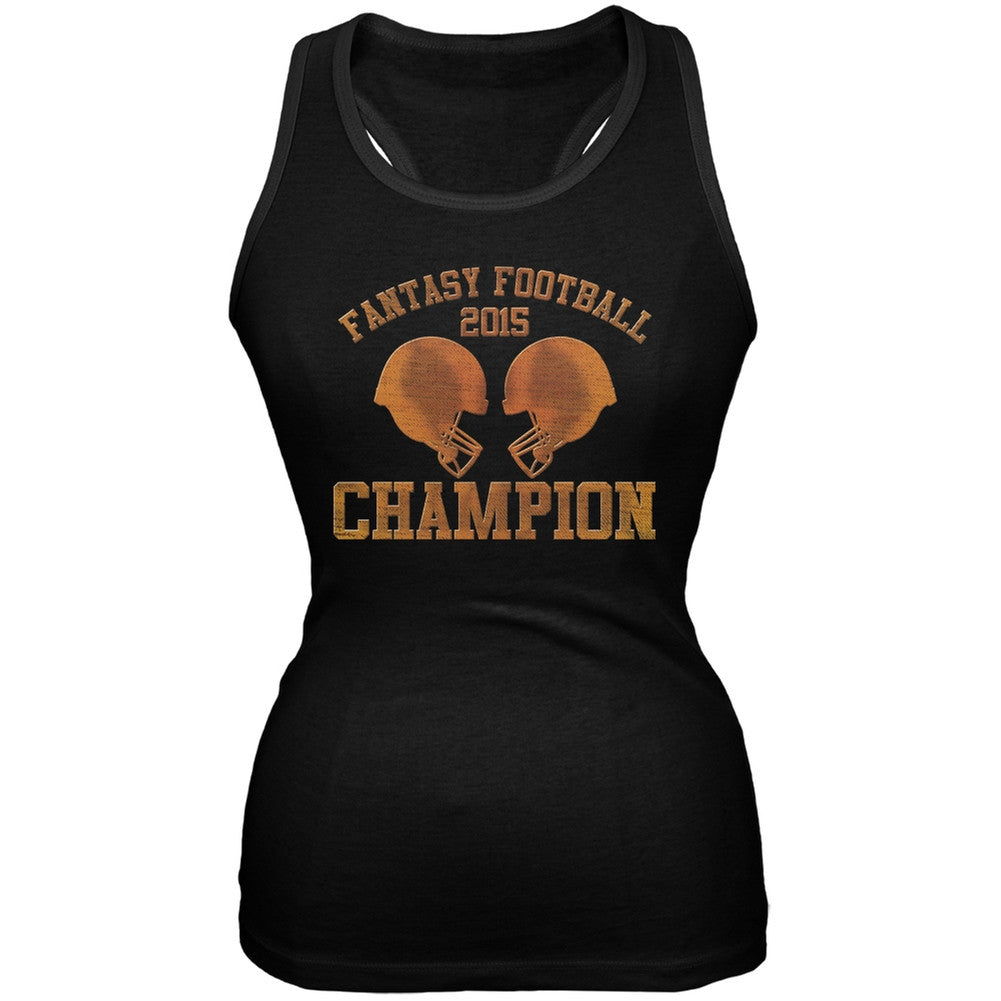 Fantasy Football Champion 2015 Black Juniors Soft Tank Top Juniors Tank Tops Old Glory 2XL Black