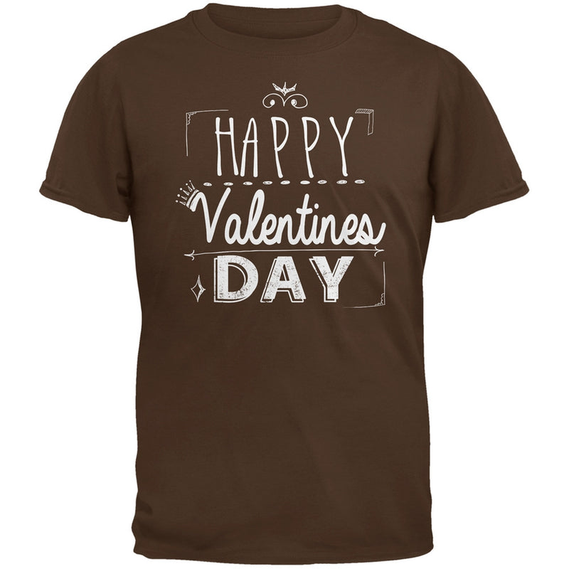 Happy Valentines Day Sign Black Adult T-Shirt Men's T-Shirts Old Glory