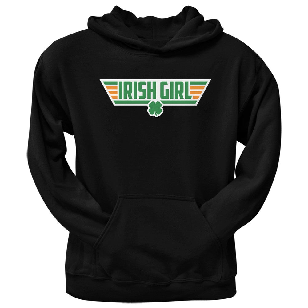 St. Patricks Day - Irish Girl Wing Man Black Adult Pullover Hoodie Men's Hoodies Old Glory